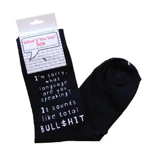 Foozys Graphic Funny Black Socks Sarcasm Sounds Like BS Unisex One Size